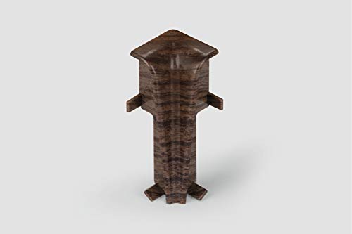 EGGER Innenecke Sockelleiste Eiche dunkelbraun für einfache Montage von 60mm Laminat Fußleisten | Inhalt 2 Stück | Kunststoff robust | Holz Optik dunkel braun von Egger
