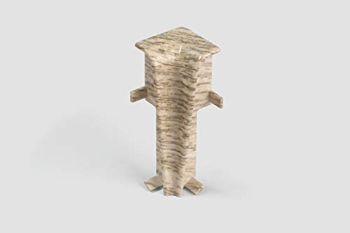 EGGER Innenecke Sockelleiste Eiche mittelbraun für einfache Montage von 60mm Laminat Fußleisten | Inhalt 2 Stück | Kunststoff robust | Holz Optik hell braun von Egger