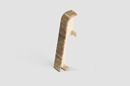 EGGER Verbinder Sockelleiste Eiche beige für einfache Montage von 60mm Laminat Fußleisten | Inhalt 2 Stück | Kunststoff robust | Holz Optik hell braun von Egger