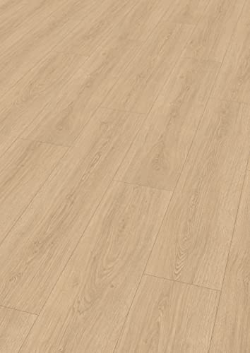 Egger Laminatboden Aqua Clic It EL1009 Victoria Eiche Natur (8mm, 2,542m²) | authentische Holzoptik | | Einfache Verlegung durch Klicksystem | Praktisch & wertbeständig, Braun von Egger