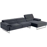 Egoitaliano Ecksofa "Malika", mit Recamiere, inkl. Kopfteilverstellung und chromfarbenen Metallfüßen von Egoitaliano