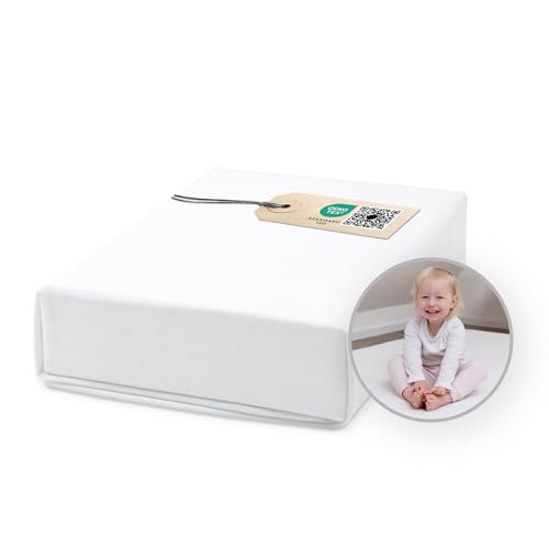 Ehrenkind® Spannbettlaken für Babybett Kinderbett | 100% Bio-Baumwolle Spannbettlaken 70x140 | Atmungsaktives Spannbetttuch (160 g/m²) | Material Oeko-TEX 100 Zertifiziert, 140x70cm WEIß von Ehrenkind