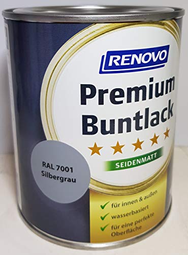 375 ml RENOVO Premium Buntlack seidenmatt, RAL 7001 Silbergrau von Eigenmarke