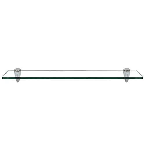 Einfeben Glas Wandregal Klarglas, Glasregal mit 8mm ESG Sicherheitsglas und Halterung, perfekt geeignet als Duschregal/Badablage/Glasablage für Bad, Küchen,Balkon, Verschiedene Größen (20x10x0.8 cm) von Einfeben