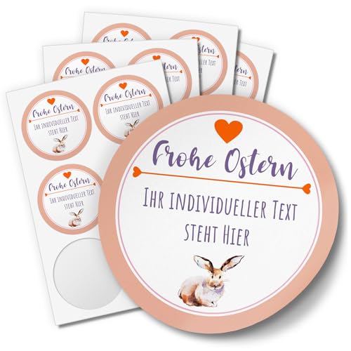 24 INDIVIDUELLE runde Etiketten für Ostern SELBER GESTALTEN: Personalisierte Aufkleber für Frohe Ostern, Geschenke, Ostereier, Hase, für Namen, Produkte, Gläser, basteln, Deko, Osternest, Ostergrüsse von Einladungskarten Manufaktur Hamburg