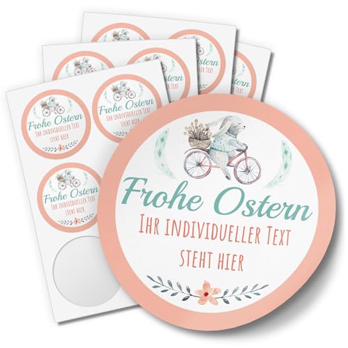 24 INDIVIDUELLE runde Etiketten für Ostern SELBER GESTALTEN: Personalisierte Aufkleber für Frohe Ostern, Geschenke, Ostereier, Hase, für Namen, Produkte, Gläser, basteln, Deko, Osternest, Ostergrüsse von Einladungskarten Manufaktur Hamburg