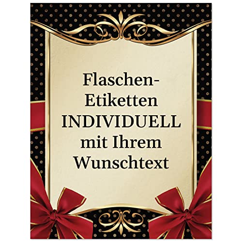 12 Flaschenetiketten selbstklebend mit Text personalisiert - Weihnachten Etikett Modern Edel Geschenk - weihnachtliche Flaschen Aufkleber von Einladungskarten Manufaktur Hamburg