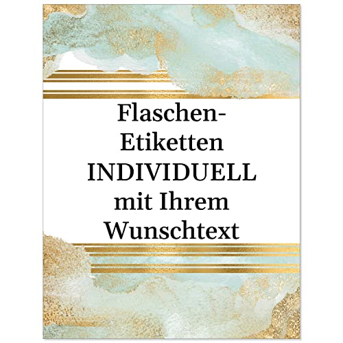 12 Flaschenetiketten selbstklebend mit Text personalisiert - Weihnachten Etikett Türkis Edel 2 - weihnachtliche Flaschen Aufkleber von Einladungskarten Manufaktur Hamburg