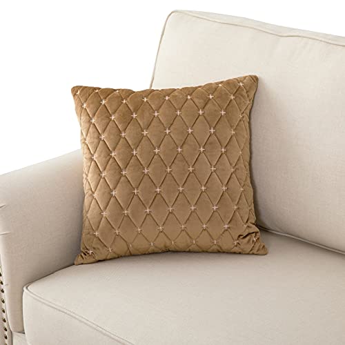 Eismodra Dekokissen,Sofabezug 3 Sitzer,Anti-Rutsch-Couch Überzug für L Form Sofaschoner Chaiselongue Ecksofa 2 Sitzer Schonbezüge Wohnzimmer Sessel Hunde Haustiere,Kaffee,45x45cm(nur 1 Stück) von Eismodra