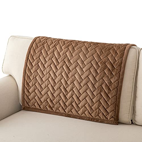 Eismodra Sofa Überzug,Sofabezug 3 Sitzer,Anti-Rutsch-Couch Überzug für L Form Sofaschoner Chaiselongue Ecksofa 2 Sitzer Schonbezüge Wohnzimmer Sessel Hunde Haustiere,Braun,90x90cm(nur 1 Stück) von Eismodra