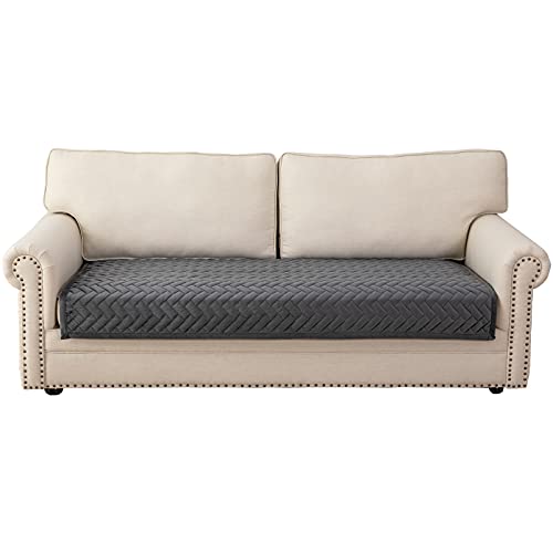 Eismodra Sofa Überzug,Sofabezug 3 Sitzer,Anti-Rutsch-Couch Überzug für L Form Sofaschoner Chaiselongue Ecksofa 2 Sitzer Schonbezüge Wohnzimmer Sessel Hunde Haustiere,Dunkelgrau,110x180cm(nur 1 Stück) von Eismodra