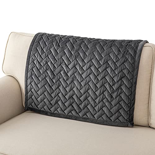 Eismodra Sofa Überzug,Sofabezug 3 Sitzer,Anti-Rutsch-Couch Überzug für L Form Sofaschoner Chaiselongue Ecksofa 2 Sitzer Schonbezüge Wohnzimmer Sessel Hunde Haustiere,Dunkelgrau,90x90cm(nur 1 Stück) von Eismodra