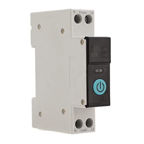 Din Rail Circuit Breaker, DIN Schienen Leistungsschalter Smart WIFI Switch Wireless Handy Fernbedienung 3 Timing-Modi Intelligenter WIFI Schalter mit farbigen Anzeigeleuchten (16A) von Ejoyous