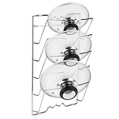 Ejoyous Topfdeckelhalter Wand, Vertikaler Deckelhalter für Schranktür Pfannendeckelhalter Pfannendeckel Für Topfdeckel Hält 5 Deckel Für Schrank Küche Wand- Oder Türmontage 43,4 x 27,8 x 9,7 cm von Ejoyous