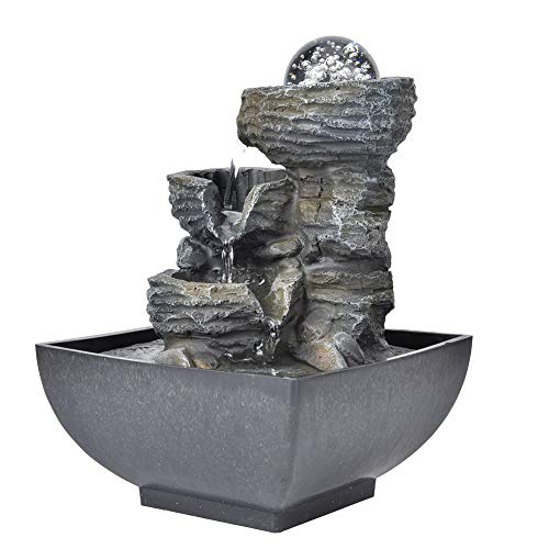 Zimmerbrunnen Wasserfall mit Beleuchtung, Schönen Brunnen Innenbereich Tischbrunnen Raumbefeuchter Brunnen Wasserbrunnen Wohnzimmer Deko, für Meditationund Entspannung Zimmerbrunnen Wasserfall mit Beleuchtung, Schönen Brunnen Innenbereich Tischbrunnen Raumbefeuchter Brunnen Wasserbrunnen Wohnzimmer Deko, für Meditationund Entspannung von Ejoyous