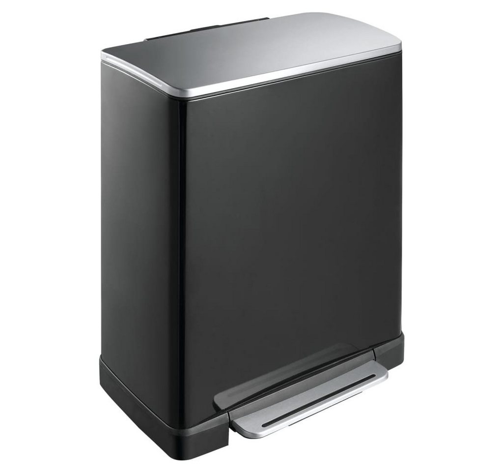 Eko Mülleimer Tretmülleimer E-Cube 28 L+18 L Mattschwarz von Eko