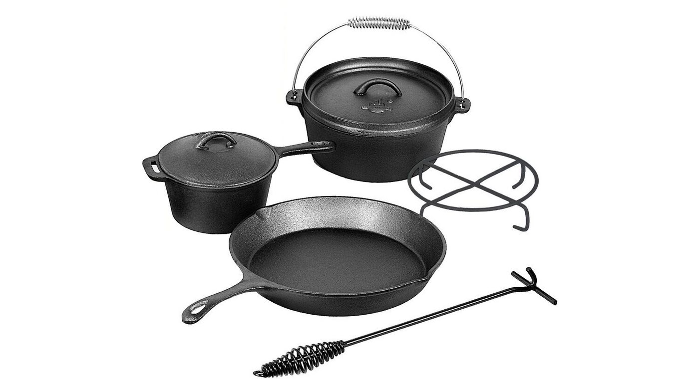 El Fuego Grilltopf El Fuego Dutch Oven 5 tlg. Set AY4661 Pfanne Schmortopf Saucentopf von El Fuego