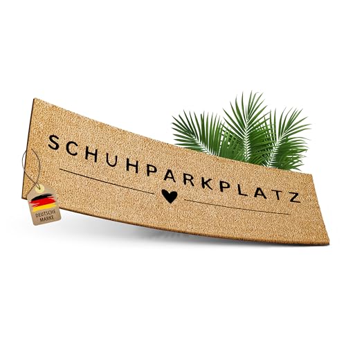 ElbFuchs® Schuhparkplatz Kokos Fußmatte 100x35cm | Rutsch- und wetterfeste Schuhmatte Abtropfmatte und Schuhablage | Fussmatte Innen und Außen überdacht von ElbFuchs