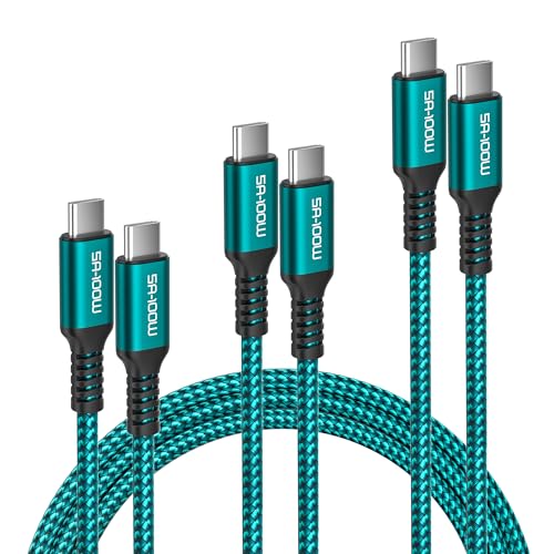 Elebase USB C auf Typ C 100W Kabel 1/2/3M 3Stück,Schnellladekabel PD Nylon Ladekabel für iPhone 15 Plus,iPad Pro 11 12.9,iPad 10th Air 4 5 Mini 6,Samsung Galaxy Z Flip5,Fold5,S24 S23 Ultra S22 S21 S20 von Elebase