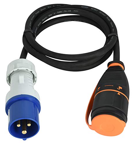 Electraline 01742 Adapterkabel/CEE-Adapter mit CEE-Stecker Outdoor IP44, Kabel 1.5M H07RN-F 3G1.5 mit Electralock-Stecker mit Sperrschutz, der einleitentlichen Trennen des Steckers verhindert von Electraline