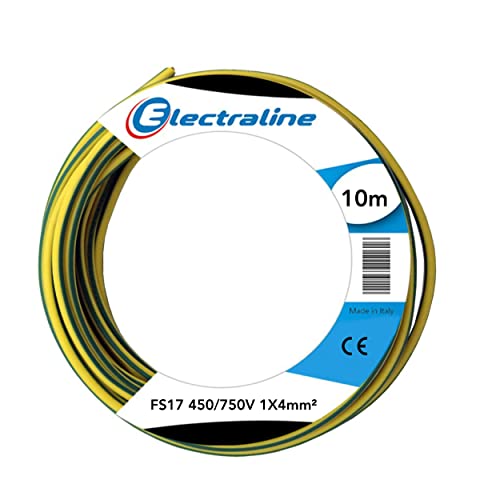 Electraline 13241 Kabel Unipolare FS17, 10 m, Abschnitt 1 x 4 mm2 geeignet für elektrische Leitungen, Leitungen von Achsen, Bau von Electraline