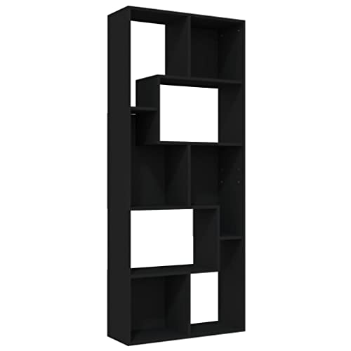 Eleganz Bücherregal Schwarz 67x24x161 cm aus Holzwerkstoff - Modernes Regalsystem für Wohnzimmer, Büro oder Kinderzimmer - Stabile und langlebige Aufbewahrungslösung Eleganz Bücherregal Schwarz 67x24x161 cm aus Holzwerkstoff - Modernes Regalsystem für Wohnzimmer, Büro oder Kinderzimmer - Stabile und langlebige Aufbewahrungslösung von Eleganz