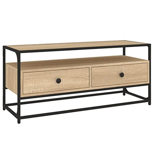 Eleganz TV-Schrank Sonoma-Eiche 100x35x45 cm aus Holzwerkstoff & Stahl - Modern & Stilvoll für Wohnzimmer | Robust & Langlebig | Perfekt für Lautsprecher & Entertainment-Geräte Eleganz TV-Schrank Sonoma-Eiche 100x35x45 cm aus Holzwerkstoff & Stahl - Modern & Stilvoll für Wohnzimmer | Robust & Langlebig | Perfekt für Lautsprecher & Entertainment-Geräte von Eleganz