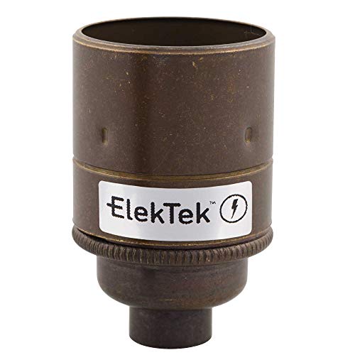 ElekTek ES E27 Edisongewinde Lampenfassung aus Messing Glattmantel 10-mm-Einführung Ideal für Vintage-Filament-Lampen Messing Antik von ElekTek