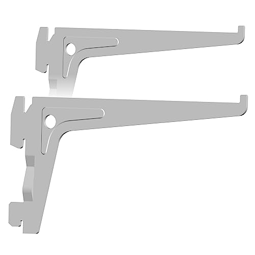 Element System 18133-00000 Classic Regalsystem PRO-TRÄGER - Sicherheitsträger mit 2 Einhängehaken und Aushängesicherung, Stahl, Weiß, 150 mm, 2 Stück von Element System