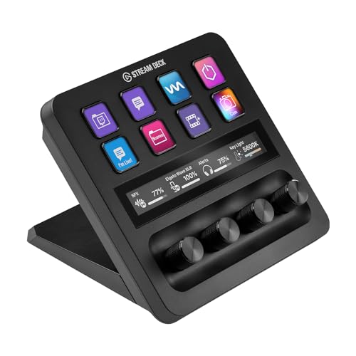 Elgato Stream Deck +, Audiomixer, Live-Produktion und Studio-Controller für Content Creators, Streaming, Gaming, mit anpassbarer Touch-Leiste, Drehreglern und LCD-Tasten, für Mac und PC von Elgato