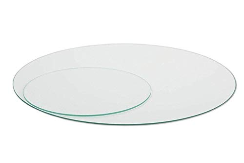 Elisando Glasplatte Rund Tischplatte Klarglas Kreis 4mm stark Ø 67 cm Durchmesser Scheibe aus Glas für Küchentisch Schreibtisch Gartentisch Stehtisch Sofatisch Glasscheibe Tisch 4mm-klarglas-67cm von Elisando