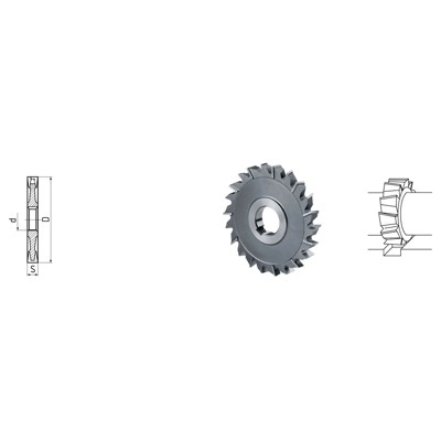 HSS Co5-Scheibenfräser DIN 885A ø80 x 8 x 27mm feingezahnt HSS Co5-Scheibenfräser DIN 885A ø80 x 8 x 27mm feingezahnt von Elmag