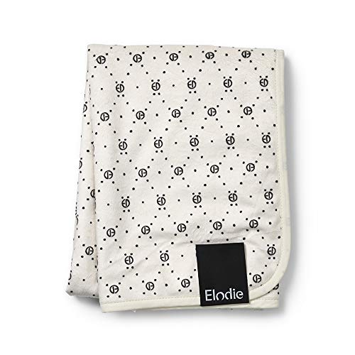 Elodie Details Babydecke aus Oeko-Tex Pearl Velvet extra Weich 75 x 100 cm - Monogram Print, Weiss/Schwarz von Elodie Details