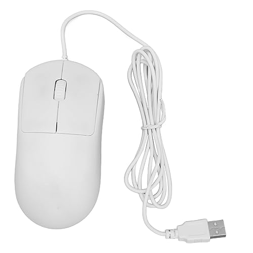 Elprico Kabelgebundene Maus, Lautlose Optische USB-Maus mit Kabel, 1200 DPI USB-Anschluss, Ergonomisches Design, Plug-and-Play, Computermaus für Laptops, Desktop-PCs (Weiß) von Elprico