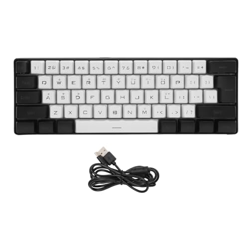 Elprico Tragbare 60% Gaming-Tastatur, Ergonomische Kompakte Gaming-Tastatur, RGB-Hintergrundbeleuchtung, Kompakte 61-Tasten-Bürotastatur mit Kabel für Win 2000, Win XP, Win ME, Vista, von Elprico