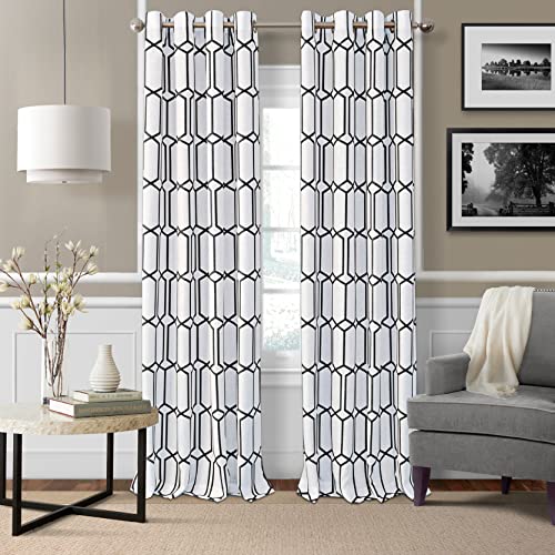 Elrene Home Fashions Kaiden Fenstervorhang, geometrisch, 1 Panel, 132 x 241 cm, Schwarz von Elrene