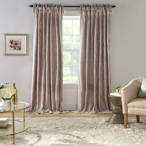 Elrene Home Fashions Korena Raffvorhang, Knautschsamt, rustikaler Stil, für Wohnzimmer oder Schlafzimmer, 52 x 84 cm, Taupe, 1 Vorhang von Elrene