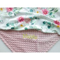 Florale Babydecke, Personalisiertes Baby Geschenk, Neugeborenen Mädchen Decke, Benutzerdefinierte Namen Shower Geschenk von EmblifeDesign