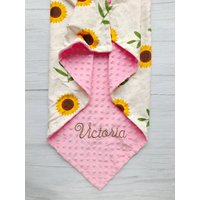 Sonnenblumen Babydecke Personalisiert Baby Mädchen Decke Floral Neugeborene Neugeborenen Geschenk Benutzerdefinierte von EmblifeDesign