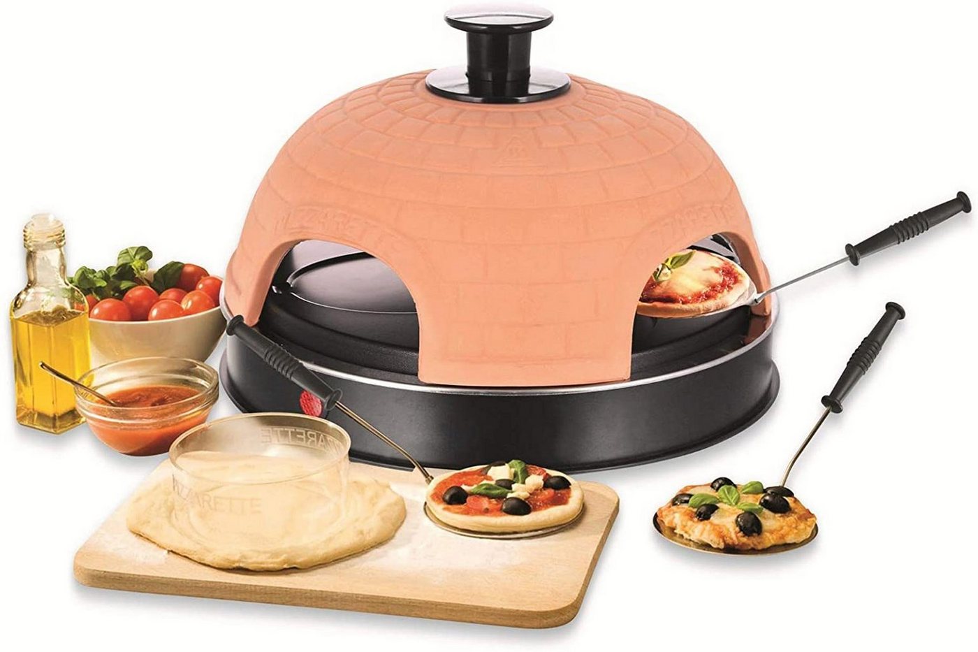 Emerio Standgrill Pizza-Ofen, PIZZARETTE PO-115985 für 4 Personen Mini-Pizza, 900 W von Emerio