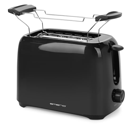 Emerio Toaster für 2 Toastscheiben mit herausnehmbarer Krümelschublade + Unterbrechungstaste + 6 einstellbare Bräunungsstufen + Brötchenaufsatz + Kabelaufwicklung | BPA frei | 700W | TO-128676.3 von Emerio