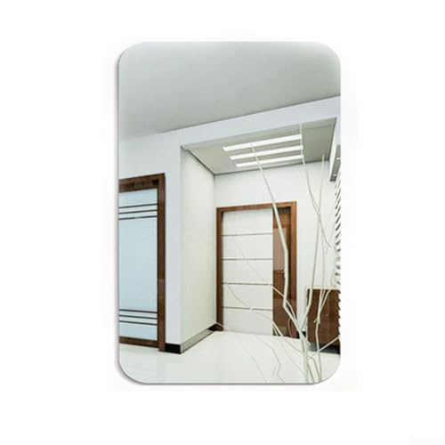 Emiif Flexible Spiegelplatten, Acryl, selbstklebend, kein Glas, Spiegelfliesen, Spiegelaufkleber für Heimdekoration, Badezimmerspiegel, Schlafzimmerwände (quadratisch) von Emiif