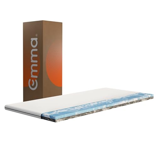 Emma Premium Matratzen Topper, 6cm dick, Wendbarer HRX-Schaum für anpassbaren Komfort, Atmungsaktiv und Waschbar mit UltraDry-Bezug, 80x190cm, Hergestellt für Springbetten und Schlafsofas von Emma