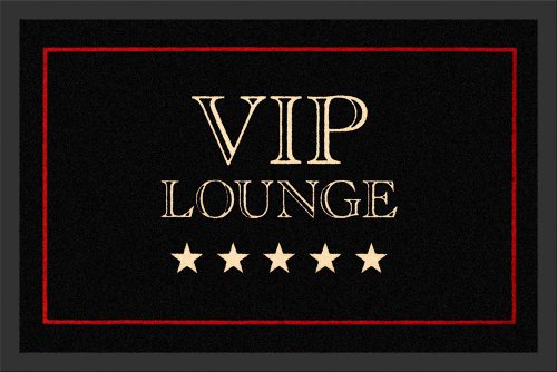 empireposter VIP Lounge (schwarz) - Fussmatte, Größe: 60 x 40 cm, Material Polypropylen von empireposter