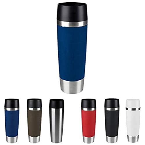 Emsa 513357 Travel Mug Classic | 360 ml | Thermobecher | Isolierbecher | hält 4h heiß/8h kalt | auslaufsicher | Quick-Press-Verschluss | 360°-Trinköffnung | blau | 1 Stück (1er Pack) von Emsa