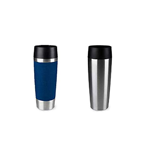 Emsa Standard-Design Travel Mugs, blau/edelstahl, 2 x 500ml von Emsa