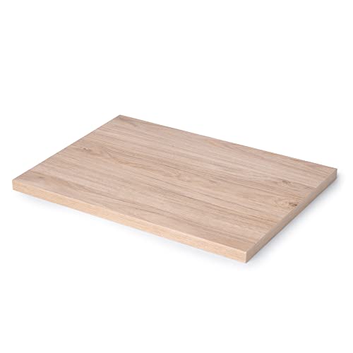 Emuca - Tischplatten für Küche, Esstisch oder Schreibtisch, Rechteckige Tischplatte 1150x750mm, Eichennachbildung, Holz von Emuca