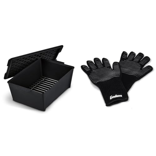 Enders Switch Grid Dutch Oven Rib Roaster Schwarz emailliert & Grill Handschuhe aus feuerfestem Aramid, 8785 von Enders