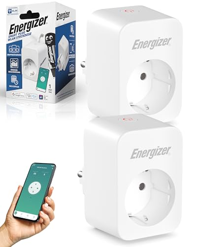 ENERGIZER Smart Plug WLAN Steckdose, kompatibel mit Alexa, für Smart Home als Energiekostenmessgerät, mit App- und Sprachsteuerung, kein HUB notwendig, 2.4GHz Wifi 2 Stück von Energizer