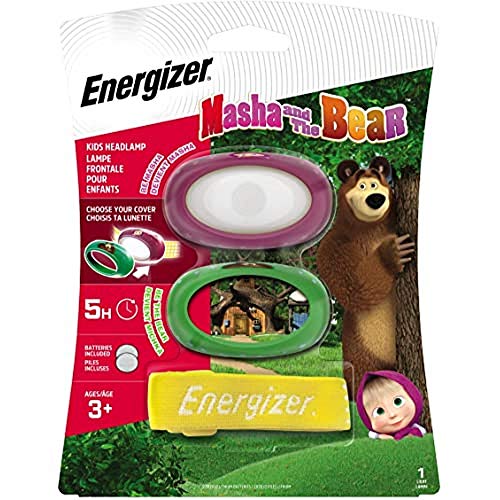 Energizer Stirnlampe LED für Kinder, Masha & The Bear Kopflampe für Camping, Lesen und Wandern, Batterie Enthalten von Energizer